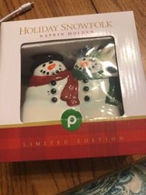 Holiday SnowFolk Napkin Holder Limited Edition W/Box Ships N 24h - $22.09