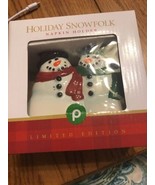 Holiday SnowFolk Napkin Holder Limited Edition W/Box Ships N 24h - $22.18