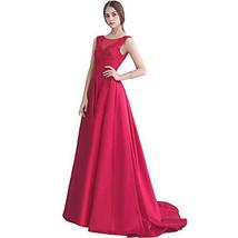 Kivary Plus Size Backless Bateau Beaded Lace Long Prom Evening Dresses Fuchsia U - £109.61 GBP