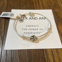 Alex and Ani Compass Symbol Bead Charm Slide Bracelet New With Tags - Rare - $38.61