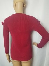 Tommy Bahama Youth Girls Sweater Pullover Solid Red Bows Size Medium Long Sleeve - £7.82 GBP