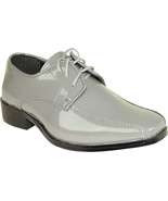 VANGELO TUX-5 Boy Tuxedo Shoe Dress Wedding, Prom Wrinkle Free Grey Patent - $936.94 MXN