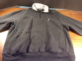 NAUTICA BLACK PULLOVER SWEATSHIRT JACKET SIZE LARGE WARM SI 717 - £13.70 GBP