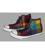 Converse WOOLRICH Wool Bright Plaid Lined Hightop Shoes Unisex M-8.5/W-1... - $1,279.14 MXN