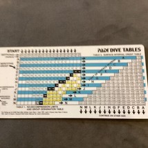 PADI DIVE TABLES SCUBA WATERPROOF PLASTIC CARD Excellent Condition - $19.79