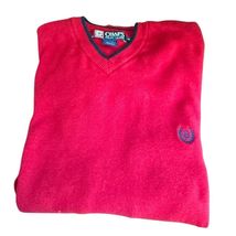 Chaps Ralph Lauren Mens Medium Red V Neck Long Sleeve Sweater Winter Aca... - $6.92