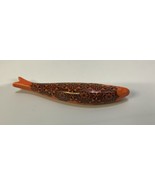 VINTAGE Oriental Orange  Magnetic Ceramic FISH  Paper Clip Holder - £13.87 GBP