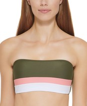 Msrp $78 Dkny Colorblocked Bandeau Bikini Top Green Size Xs (Defect) - £12.15 GBP