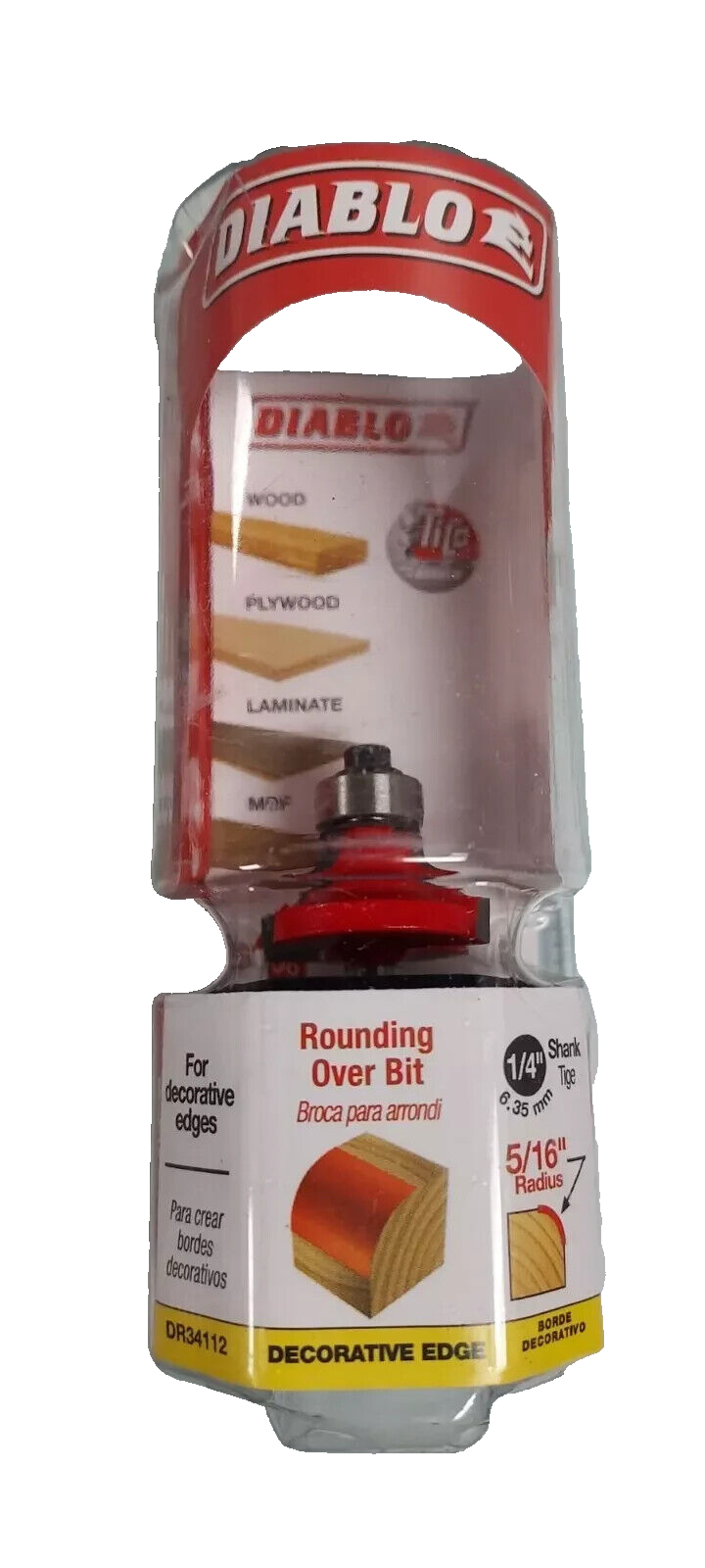 Diablo 1-1/4 in. D X 5/16 in. X 2-3/16 in. L Carbide Round Over Bit DR34112 - $11.39