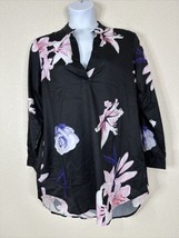 NWT Zanzea Womens Plus Size 3XL Blk/Purple Floral Pocket Tunic Top Long Sleeve - £15.50 GBP