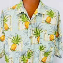Bermuda Bay Hawaiian Aloha XXL Shirt Pineapples Bamboo Tropical Coconut Buttons - £31.59 GBP