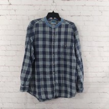 NYB Not Your Basic Shirt Mens Large Blue Plaid Button Up 90s Vintage Grunge - $26.88