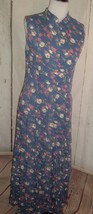 On The Verge Sz 12 Button Floral Boho Prairie Mori girl Farm Dress Grunge Vtg  - £23.67 GBP