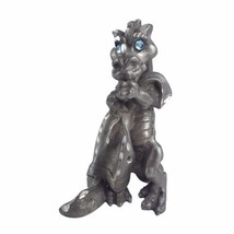 1986 Rawcliffe Pewter Metal Dragon With Towel RF 1725 Miniature Art Figurine 3&quot; - $46.54