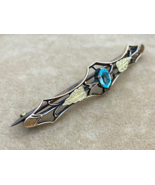 Antique Sturdevant &amp; Whiting S&amp;W Gold Tone Art Deco Bar Stick Pin Blue S... - €49,73 EUR