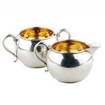 ANTIQUE VINTAGE STERLING SILVER MANCHESTER CREAM AND SUGAR MODEL 897 - $990.00