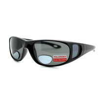 Polarizzati Bifocale Occhiali da Sole Uomo Rettangolare Nero Telaio Lente Nera - £12.65 GBP