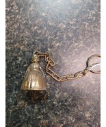 Vintage Brass Victorian Dress Lady w/ Bonnet Basket Key Chain Pull Chain... - $27.12 CAD