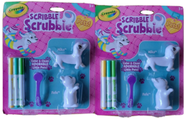 Crayola Scribble Scrubbie Pets Dog &amp; Cat Kids Toys Mika &amp; Fefe LOT OF 2 - $19.99