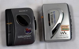 2 Sony Walkman Cassette Players WM-FX197 WM-EX122 For Parts or Repair - £42.78 GBP