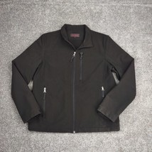 Guess Jacket Men Large Black Softshell Fleece Windbreaker Warm Mid-Weight Coat - £15.79 GBP