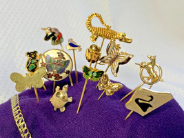 Vtg Stick Pin Lot Goldtone Lapel Hat Jewelry Insects Animals Monet Ladybug  - £39.81 GBP