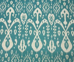 Sunbrella Sumatra Ikat Turquoise Outdoor Indoor Jacquard Fabric By Yard 54&quot;W - £19.97 GBP