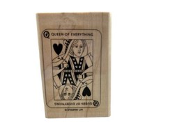 Stampin&#39; Up! Card Games Queen of Everything Playing Card Wood Rubber Stamp - £7.98 GBP