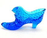 Glass Shoe Figurine 6&quot;, Cat&#39;s Head Ashtray, Trinket Dish, Translucent Ro... - $19.55