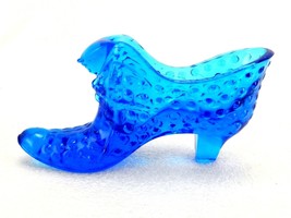 Glass Shoe Figurine 6&quot;, Cat&#39;s Head Ashtray, Trinket Dish, Translucent Ro... - £15.38 GBP