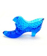 Glass Shoe Figurine 6&quot;, Cat&#39;s Head Ashtray, Trinket Dish, Translucent Ro... - $19.55