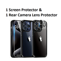 Back Rear Camera Lens + Glass Screen Protector Cover for iPhone 15 Plus Pro Max - £6.27 GBP