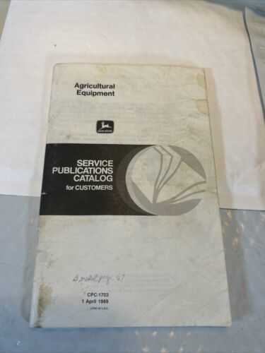 John Deere Service Publications for Agricultural Equipment Catalog 1983 CPC-1703 - $4.95
