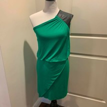 Mason By Michelle Mason One Shoulder Green Jersey Dress Sz L Euc - £69.05 GBP