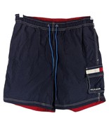 TOMMY HILFIGER Mens Cargo Swim Trunks Bathing Suit Navy Blue Large Draws... - $32.96 CAD