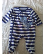 george striped soft fleece babygro sleep suit age 0-3 months 56-62cm - $9.01