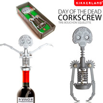 Dia De Muertos Dead Steel Skull Corkscrew Wine Bottle Opener Skeleton Ki... - £33.52 GBP