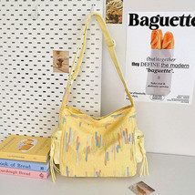Contrast Texture Shoulder Bag - $28.95
