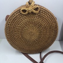 Round Rattan Straw Bag Wicker Purse Boho Bag for Women Cross Body  - $18.76