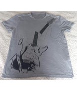 John Varvatos Star USA Men&#39;s Stone Wash Gray Broken Guitar Graphic Tee M - $56.10 CAD