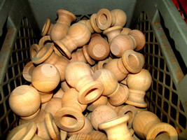 LOT OF 10 PCS BSP  NEW UNFINISHED SANDED SOLID WOODEN FINIAL 3&quot; TALL W/ ... - $449.41 MXN