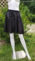 DKNY women black sequined A line skater skirt size 6 new $398 - £34.69 GBP