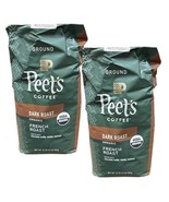 2 Packs  Peet's Organic Ground Coffee French Dark Roast 32oz 2Lb - $42.39