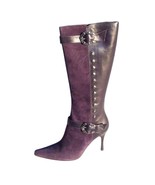 Donald Pliner Purple Suede and Leather Boot Shoe Embellished Studs NWT N... - $380.22 CAD