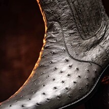 GIORGIO Genuine Ostrich Chelsea Boot Serpentine Gray image 11