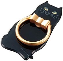 Cute Black Cat Finger Ring Holder with Refill Film and Kickstand - $34.64