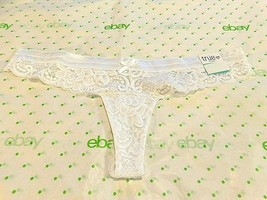 Rue 21 Women&#39;s Cheeky Thong Panties LARGE White Lace Sexy Thongs New - £8.25 GBP