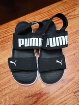 PUMA Backstrap Sandals Mens 12 Black White NEW 385971 02 - £31.45 GBP
