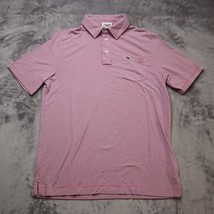 Vineyard Vines Polo Shirt Men Large Pink Striped Casual Golf Golfing Rugby  - £23.34 GBP