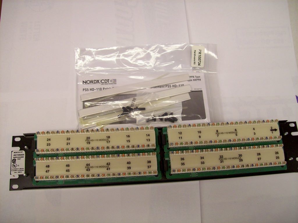 2 pack ax100454 Nordx patch panel nxppa2u48bb ps5 hd-110 black 48 port 5... - $90.70